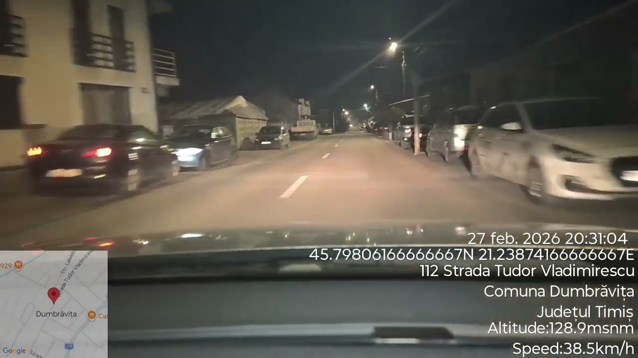 Night time driving in Dumbravita 2026 02-27