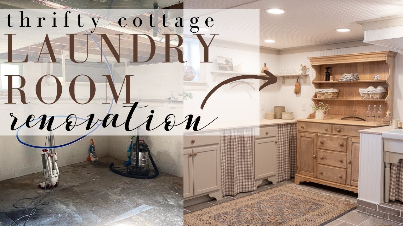 Thrifty Laundry Room Renovation | Cottage Style Decor