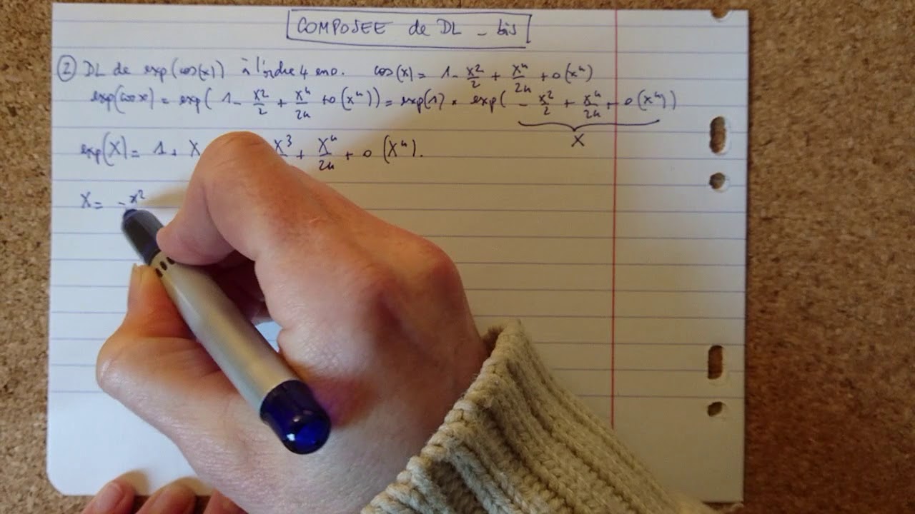 L1 Analyse : exemple de composée de développements limités exp(cos(x))