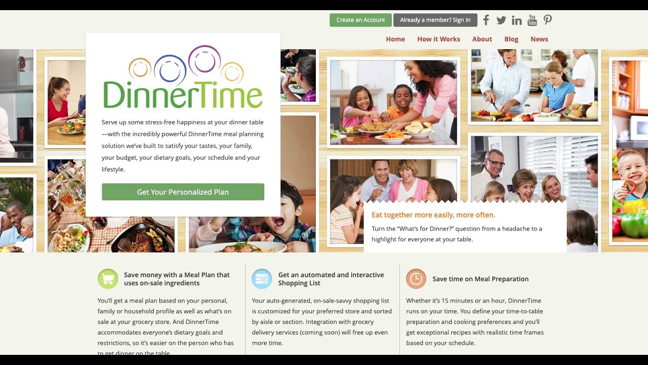 DinnerTime | Automated Meal Planning Solution & Grocery Store Savings