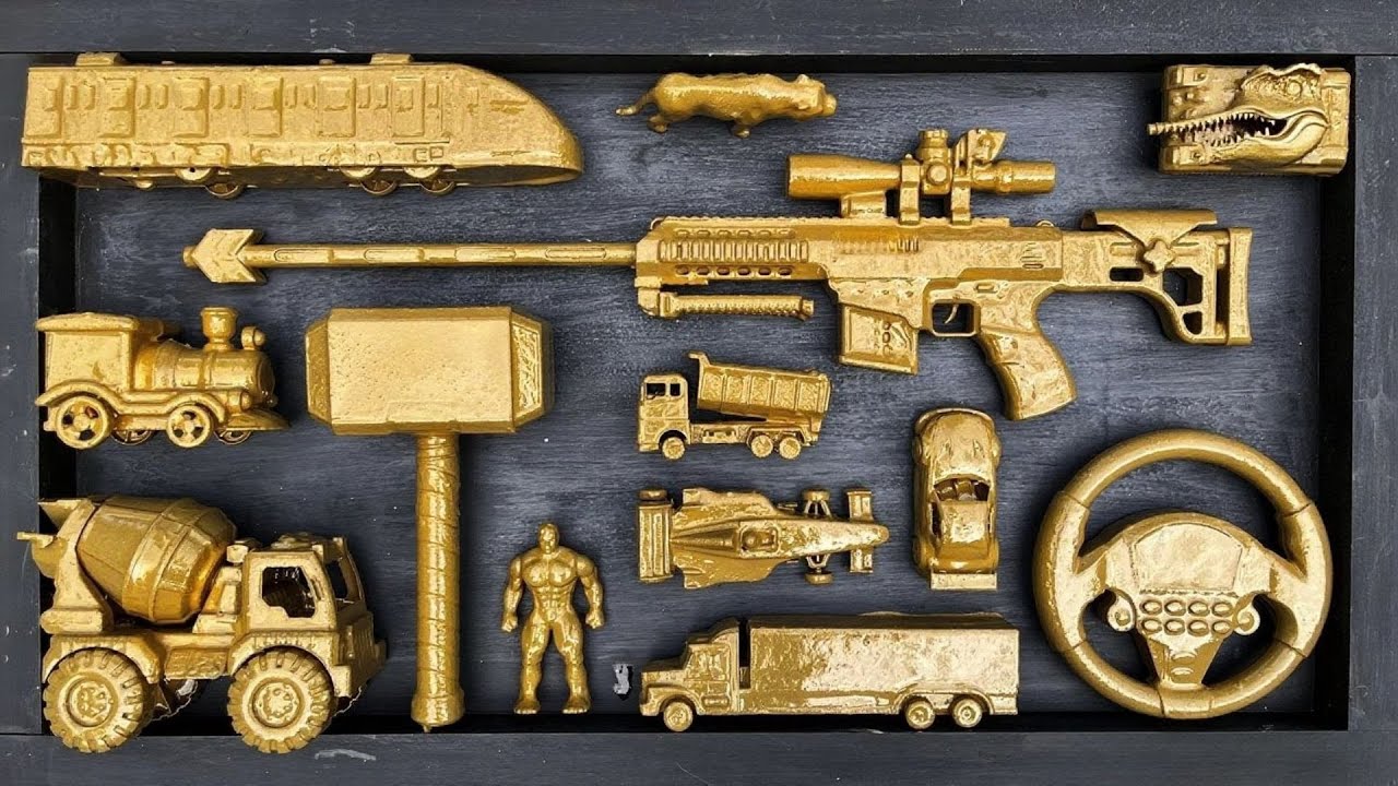 Membersihkan Mainan Mobil Balap, Bus Telolet, Kereta Api, Truk Molen, Tank Baja, Beko Excavator.