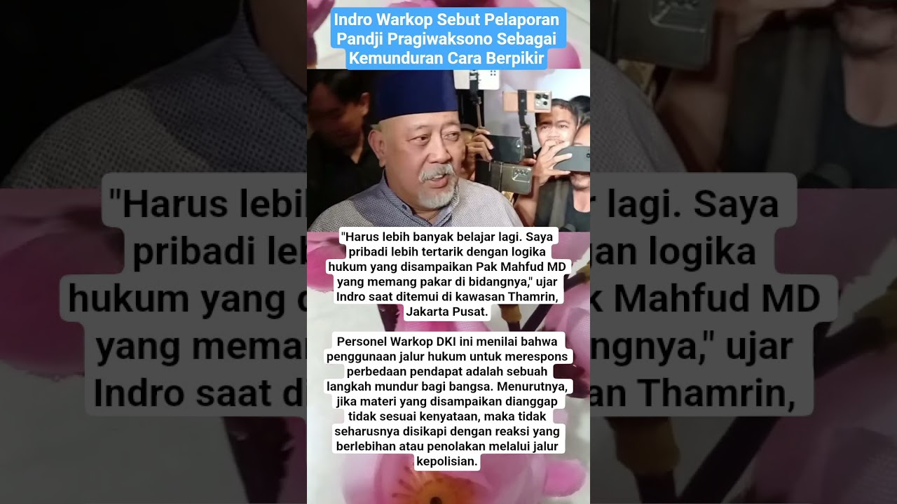 Indro Warkop Sebut Pelaporan Pandji Pragiwaksono Sebagai Kemunduran Cara Berpikir