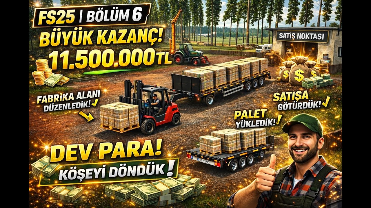 Bu Bölümde Zengin Olduk! 😄11.500.000 TL KÂR Paletleri Bir Sattım # Römork + Forklift Aldık | FS25 #6