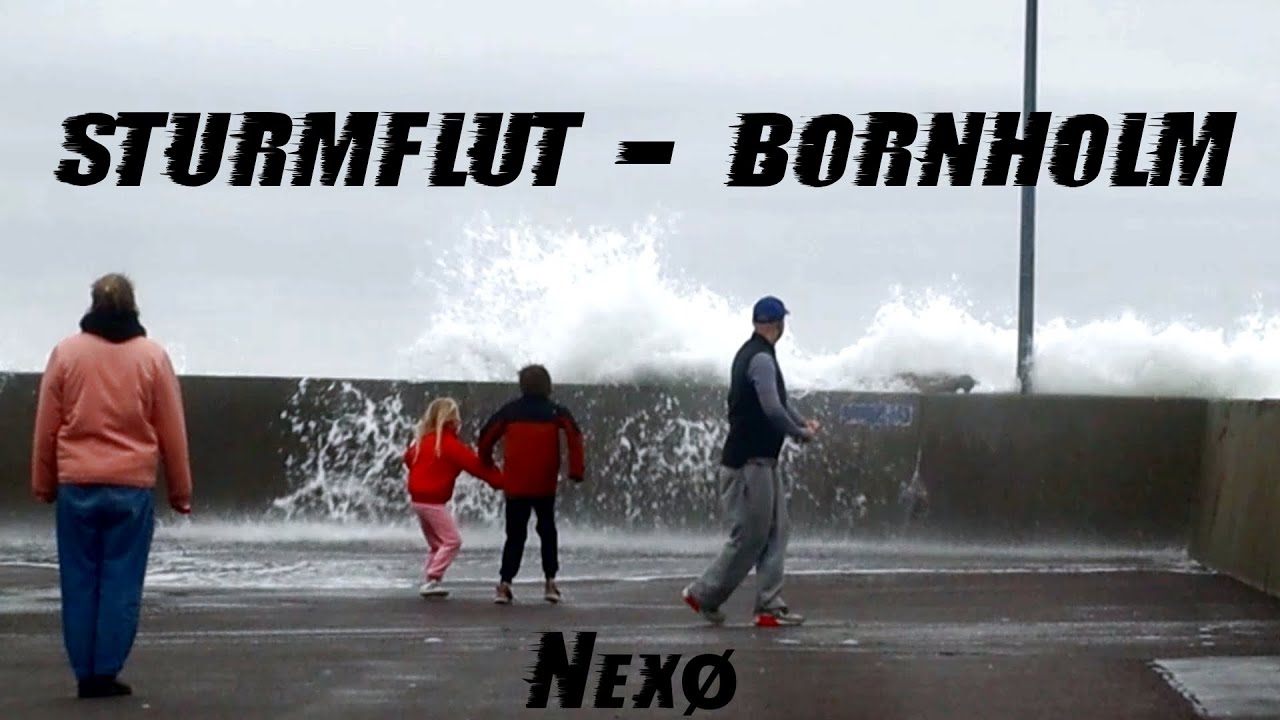 Sturmflut Ostsee Bornholm Nexø / Stormflod / Storm surge Nexoe - Nexö- Baltic sea 20.-21-Okt. 2023