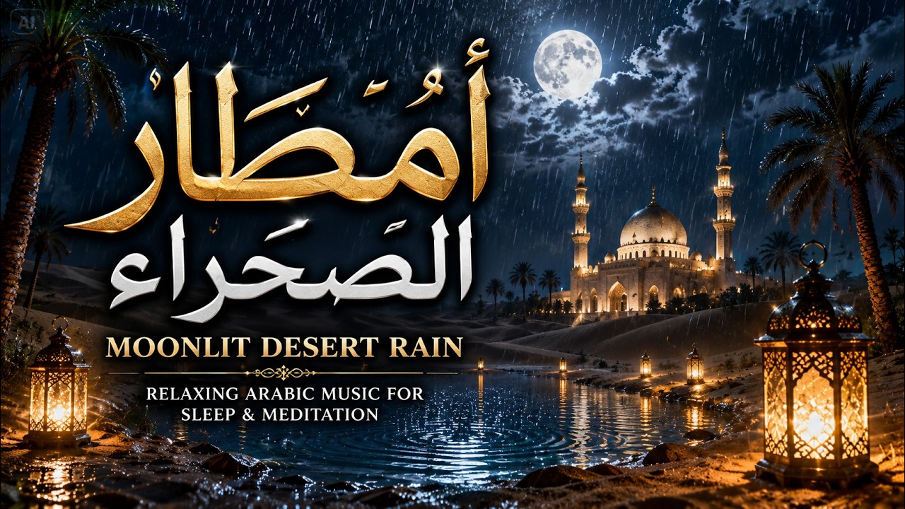 Moonlit Desert Rain  أمطار الصحراء | Relaxing Arabic Music for Sleep & Meditation