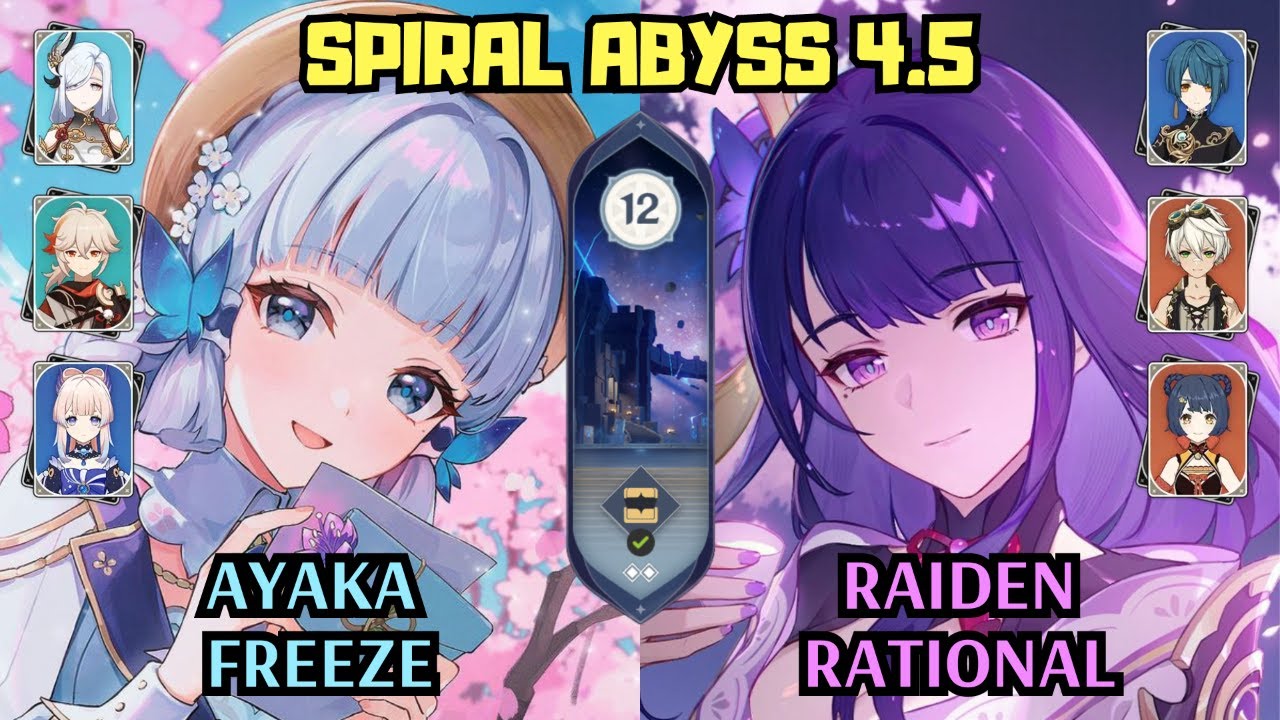 C0 Ayaka Freeze & C0 Raiden National | 4.5 Spiral Abyss Floor 12 | Genshin Impact