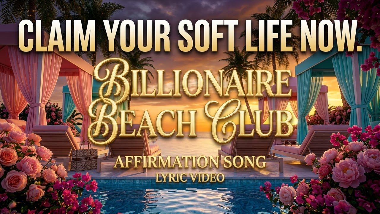 Billionaire Beach Club Lyric Video 🌸 Soft Life Season Starts Now | Billionaire Manifestation Song!