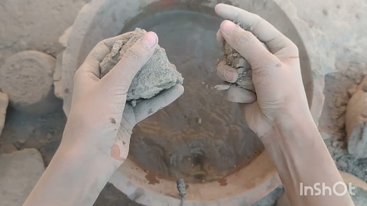 Bombastic most satisfying gritty mud claypot dry + water crumbling+ dipping ❤️😍🤤Do support 