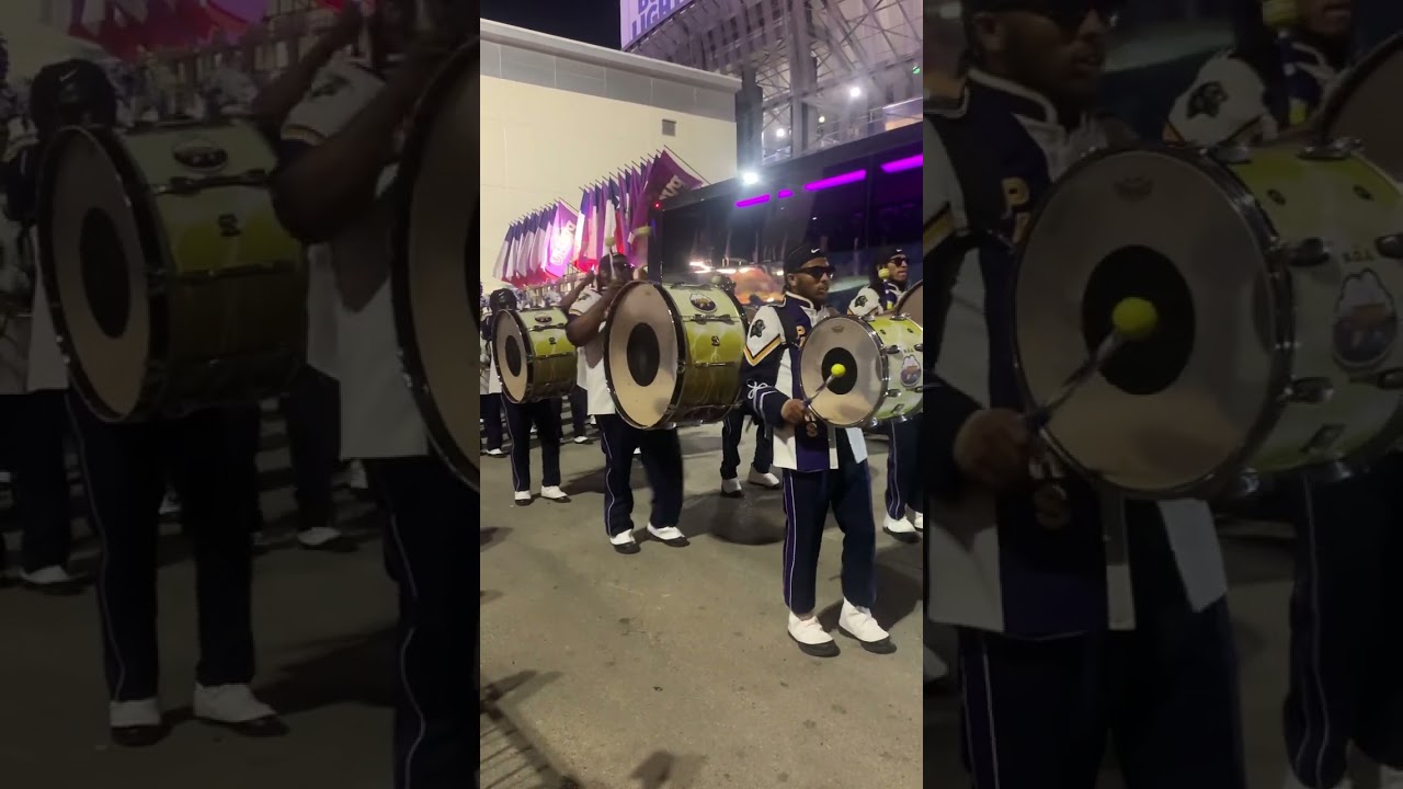 PVAMU Marching Storm marching out the Cotton Bowl Stadium 2024