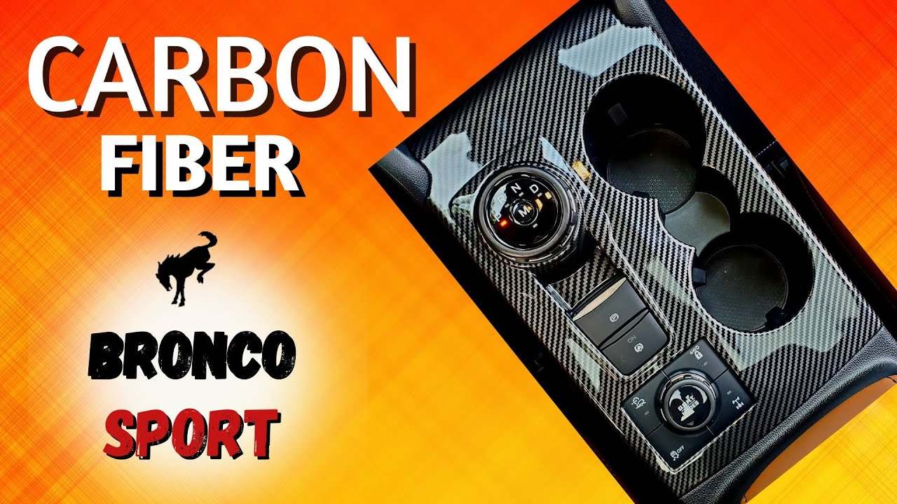 Ford Bronco Sport 12021-2025 Carbon Fiber Overlay: Center Console, Climate Control, Sterio Control