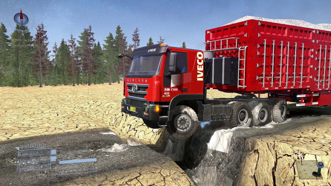 Spintires: MudRunner - Iveco 420 Towing a Truck on a Snowy Road #173 #mudrunner #snowruner