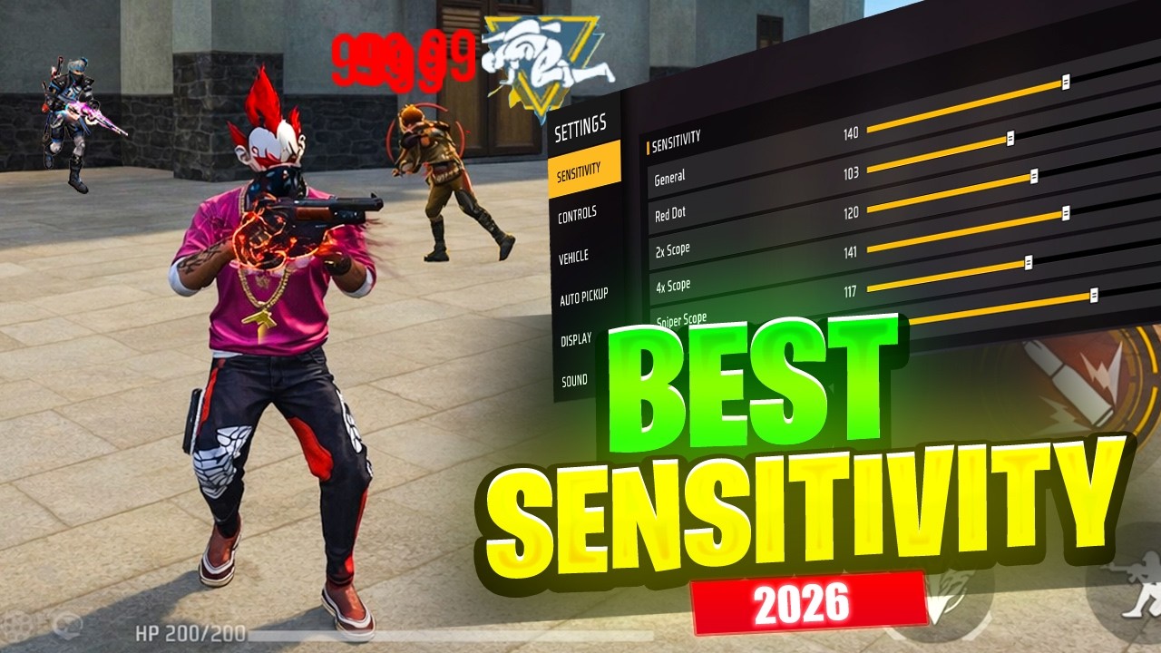 FREE FIRE BEST HEADSHOT SENSITIVITY For All Phones⚙️Pro HEADSHOT SETTINGS with Best FIRE BUTTON SIZE
