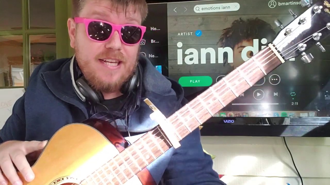 How To Play emotions Iann Dior // guitar tutorial beginner lesson fingerstyle chords