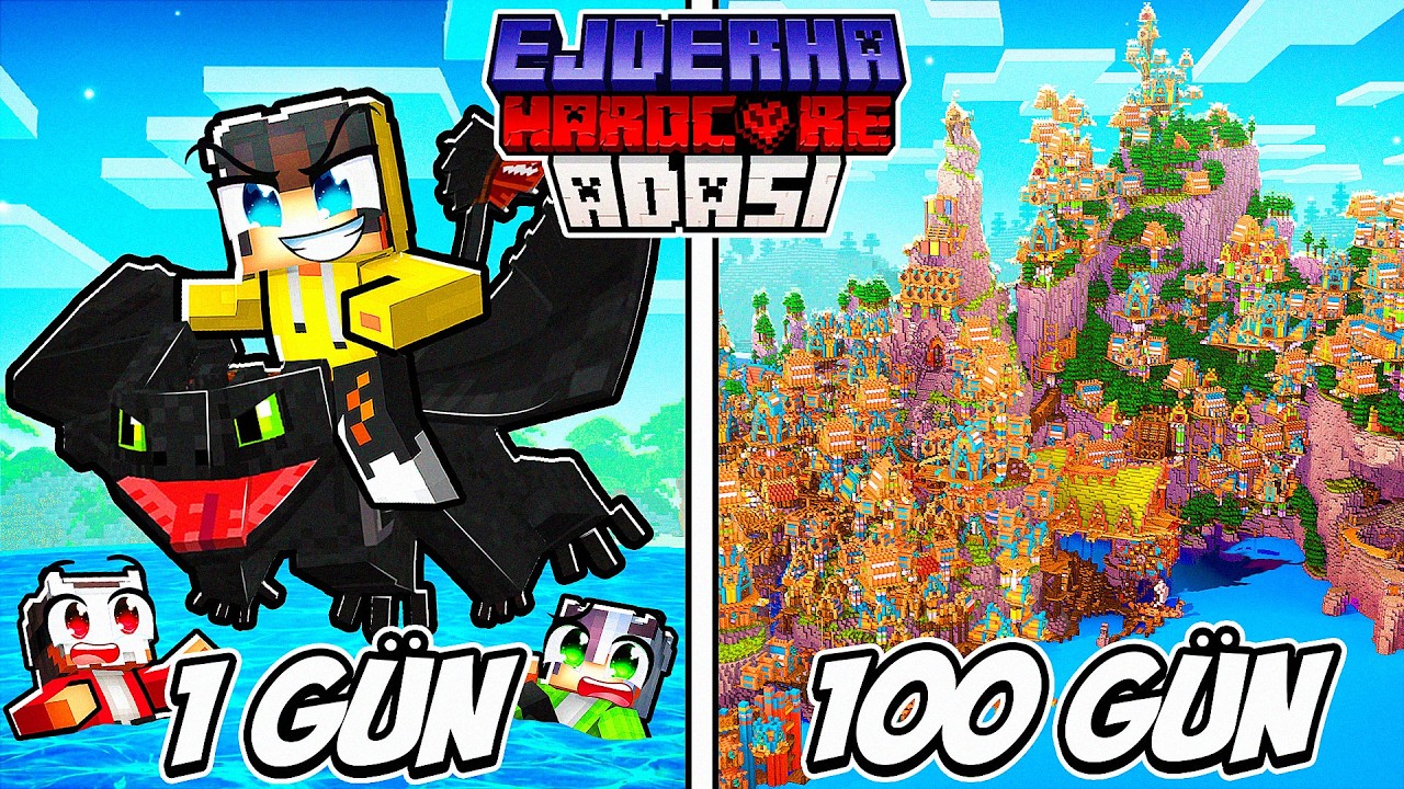 Minecraft Hardcore’da 100 Gün Boyunca Ejderhalarla Yaşamak! 🐉