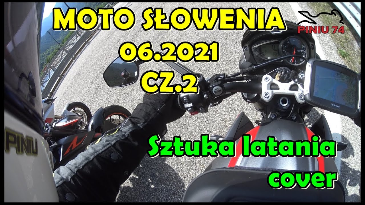 Sexy Suicide Sztuka Latania cover. W tle Słowenia -raj dla motocyklistów.