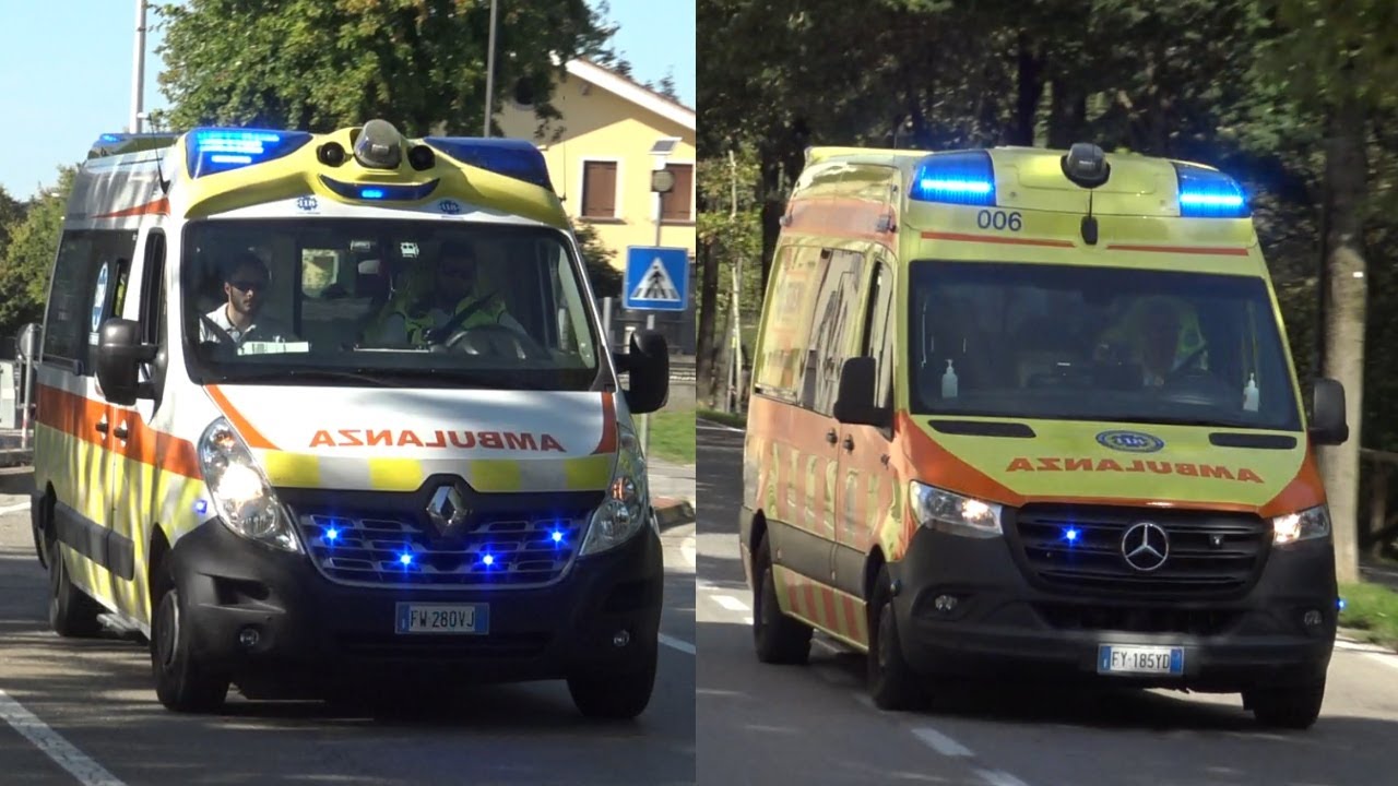 Ambulanza SUEM 118 Treviso + Ambulanza Castelmonte Onlus in emergenza