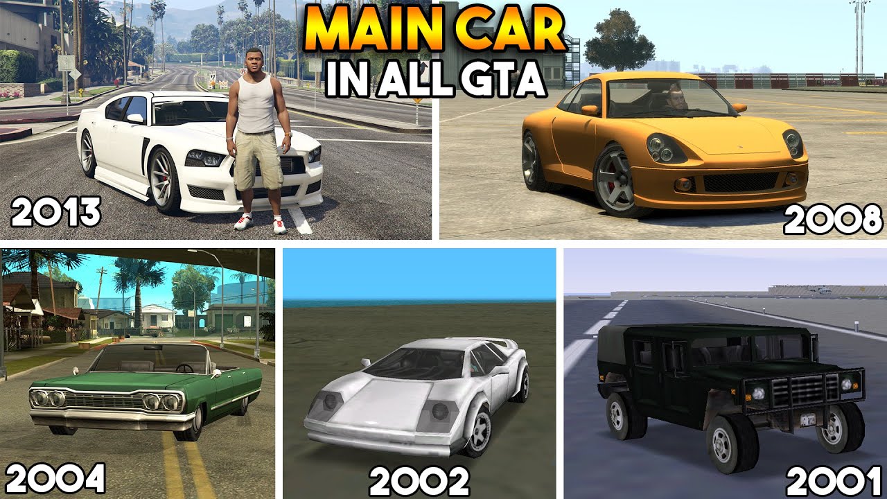 GTA : MAIN CHARACTER CAR IN EVERY GTA (GTA 5, 4, SAN, VC, 3)