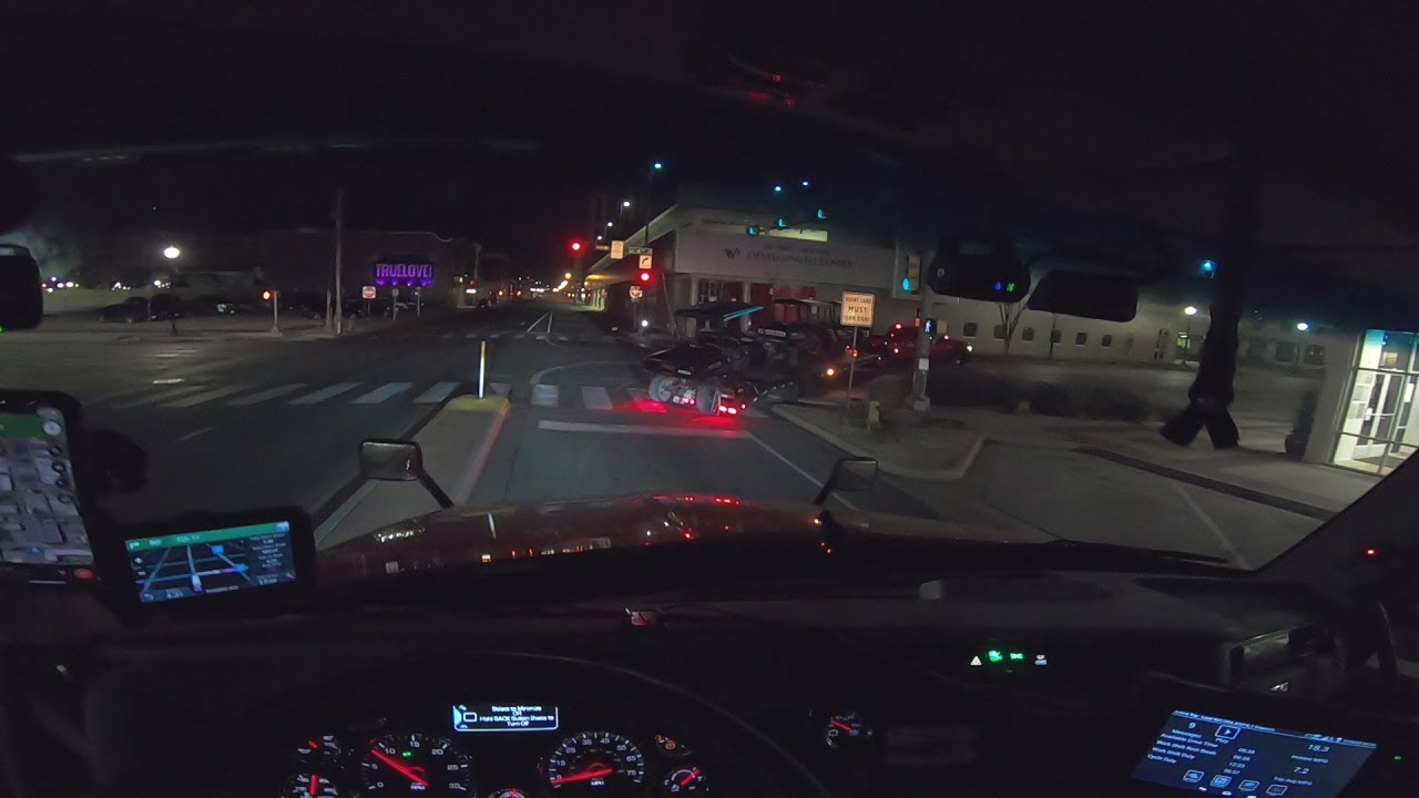 Bad accident causes detour through downtown.  Rookie Trucking Life.