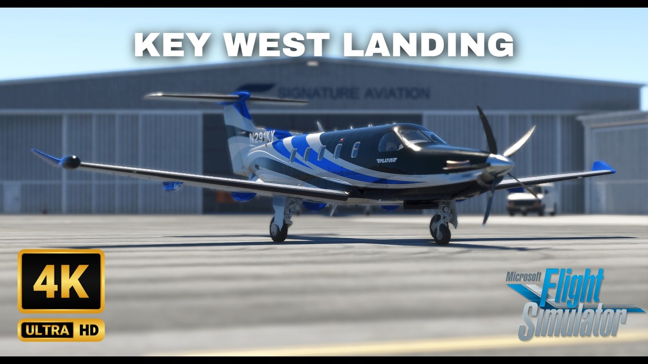 LANDING WITH THE PC12 IN KEY WEST !!!