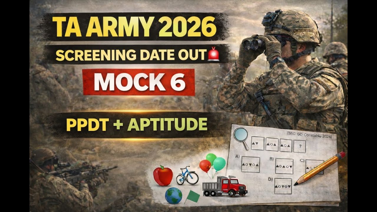 TA Army 2026 Screening Test | Mock 6| Picture Perception & Aptitude Test