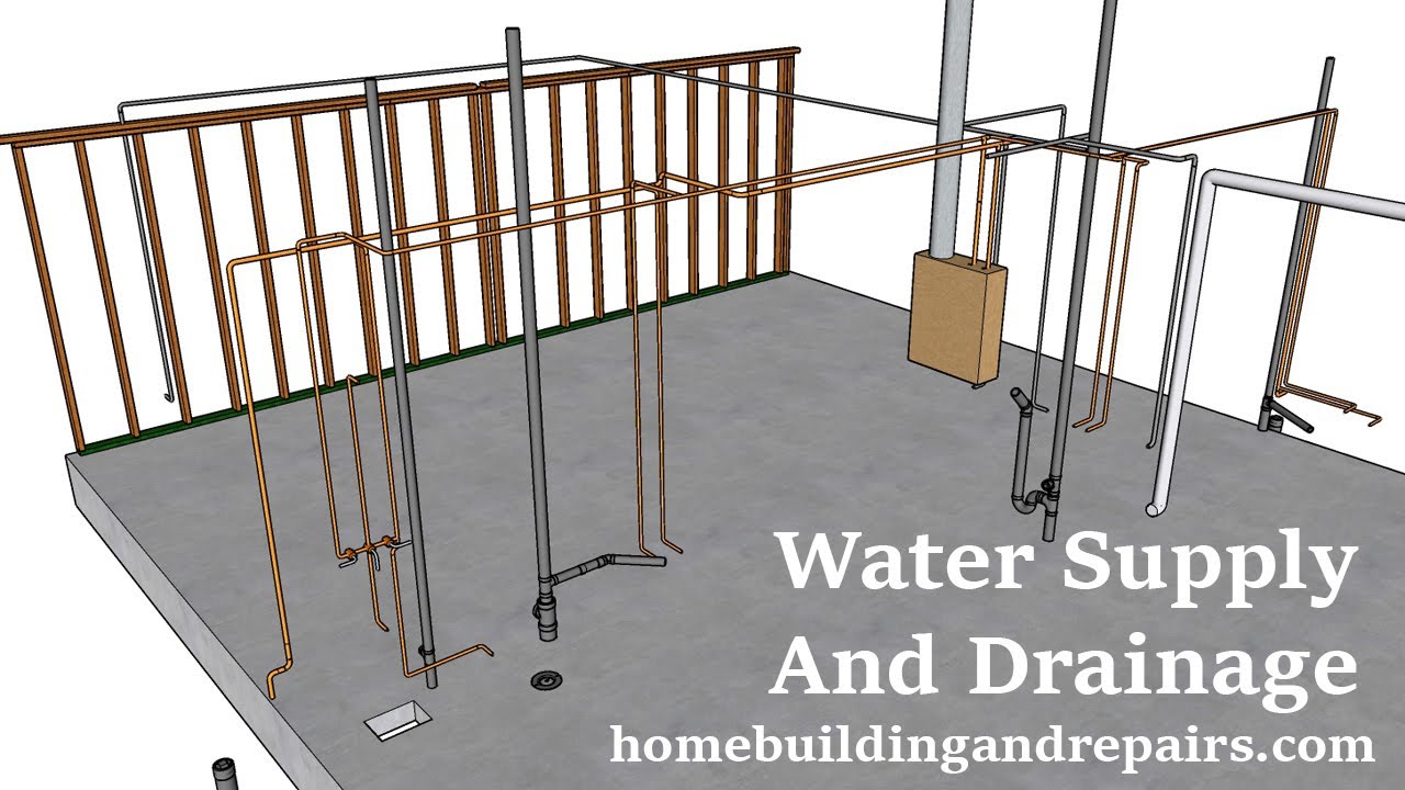 Rough Plumbing Pipe Layout, Gas And Dryer Vent For 850 Square Foot Two Bedroom House - Part Six
