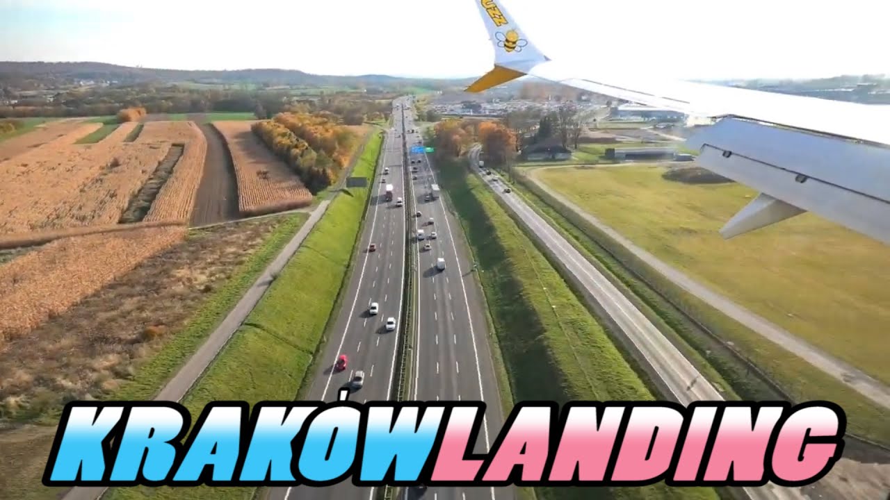 KRAKÓW LANDING - Landing at Kraków Balice International Airport - Poland (4k)