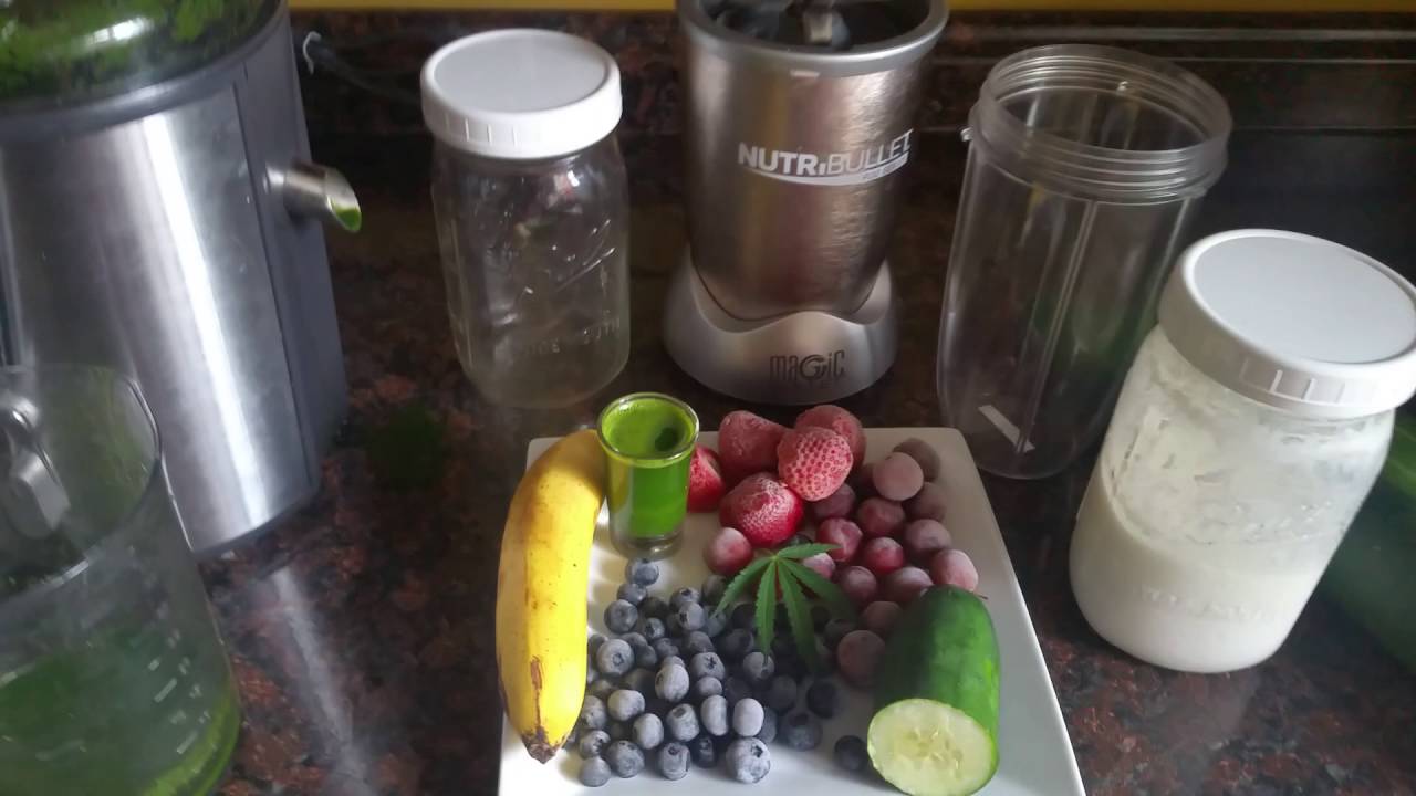 Smoothie with keifer and cannabis juice