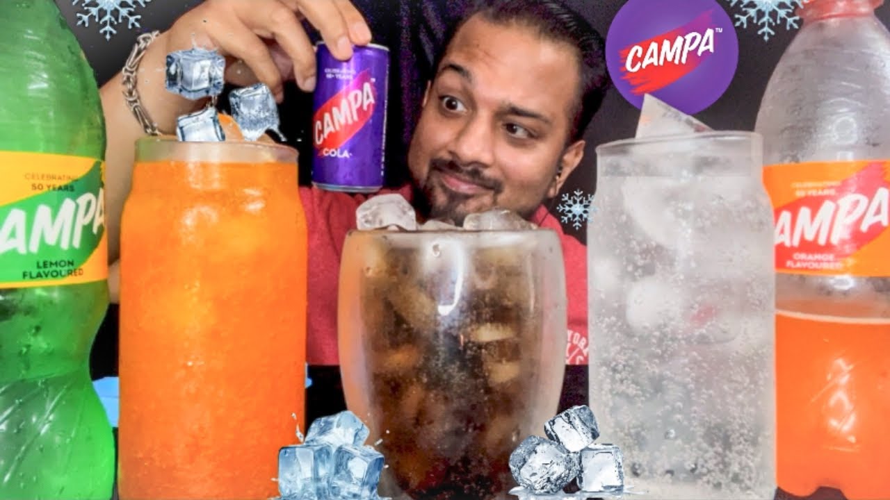 [ ASMR ] COLD ICED🥶 SOFT DRINKS | COLD DRINKS🍷| CAMPA COLA, LEMON & ORANGE | DRINKING SOUNDS MUKBANG