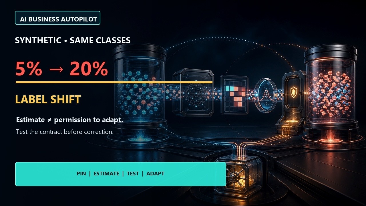 AI Agent Label Shift Integrity Autopilot Class Priors, Shift Estimation & Adaptation Gates