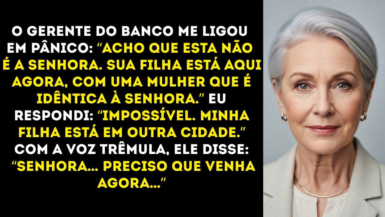 O banco me ligou: “Sua filha está aqui com alguém idêntica a você”… Ela não mora em outra cidade?
