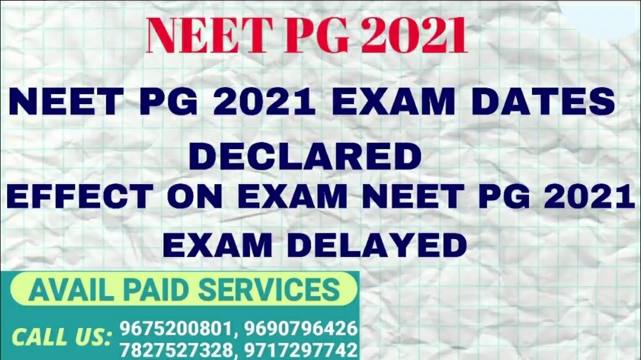 #neetpg2021 exam dates announced and effects on neet pg 2021 exam dates declared