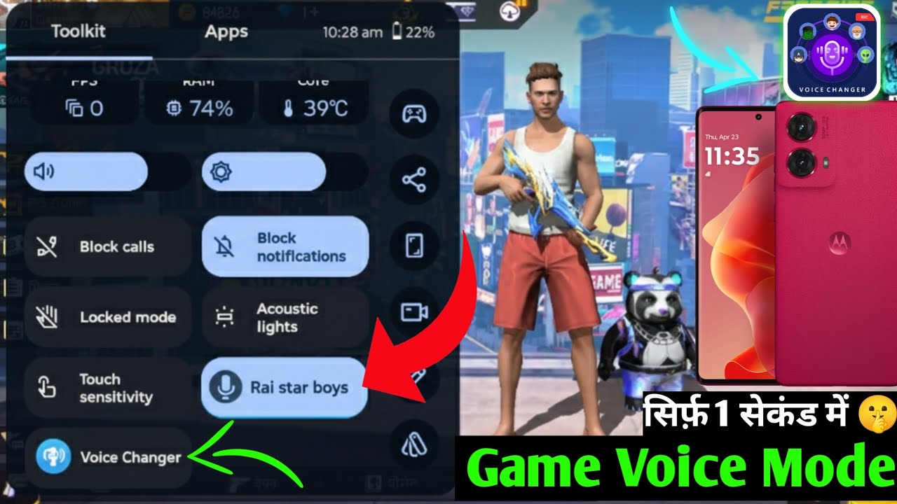 How to Motorola g85 FF Voice Mode || In Android Moto Main Free Fire Game Voice Change || 