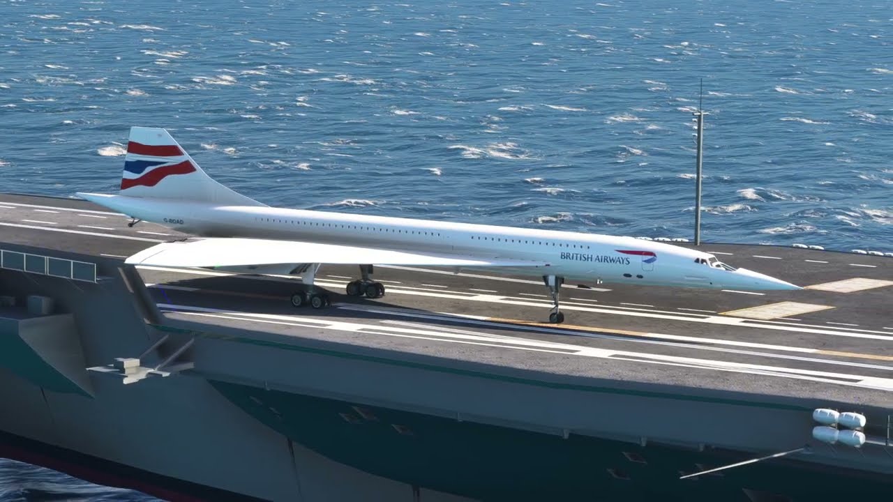 SUPERSONIC CONCORDE!!! World's fastest commercial plane flies from aircraft carrier