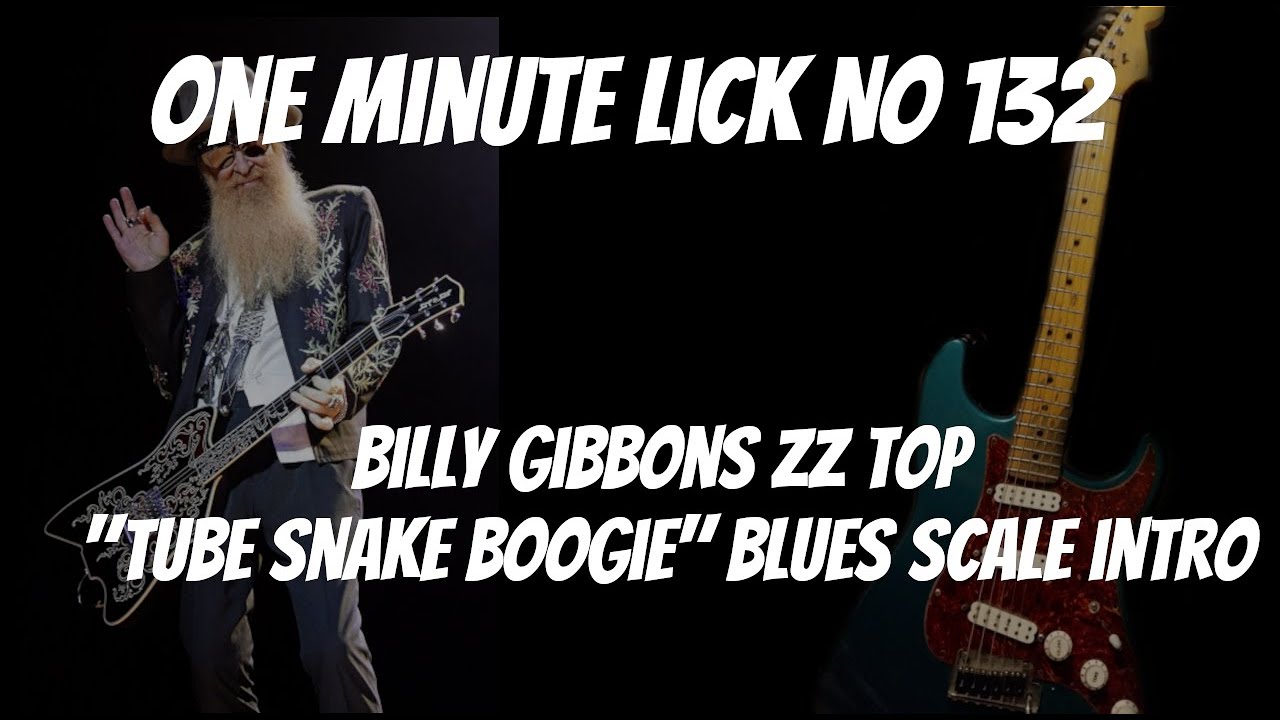 One Minute Lick No. 132  ZZ Top "Tube Snake Boogie" E Blues Scale Guitar Lick