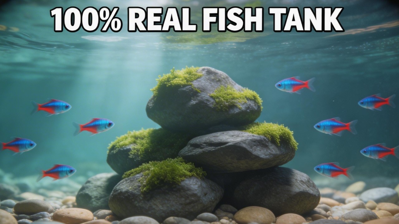 Calming Fish Tank with Natural River Pebbles | Sleep, Study & Meditation