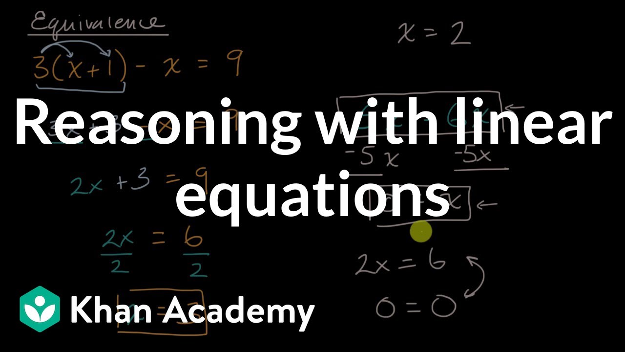 Reasoning with linear equations | Solving equations & inequalities | Algebra 1 | Khan Academy