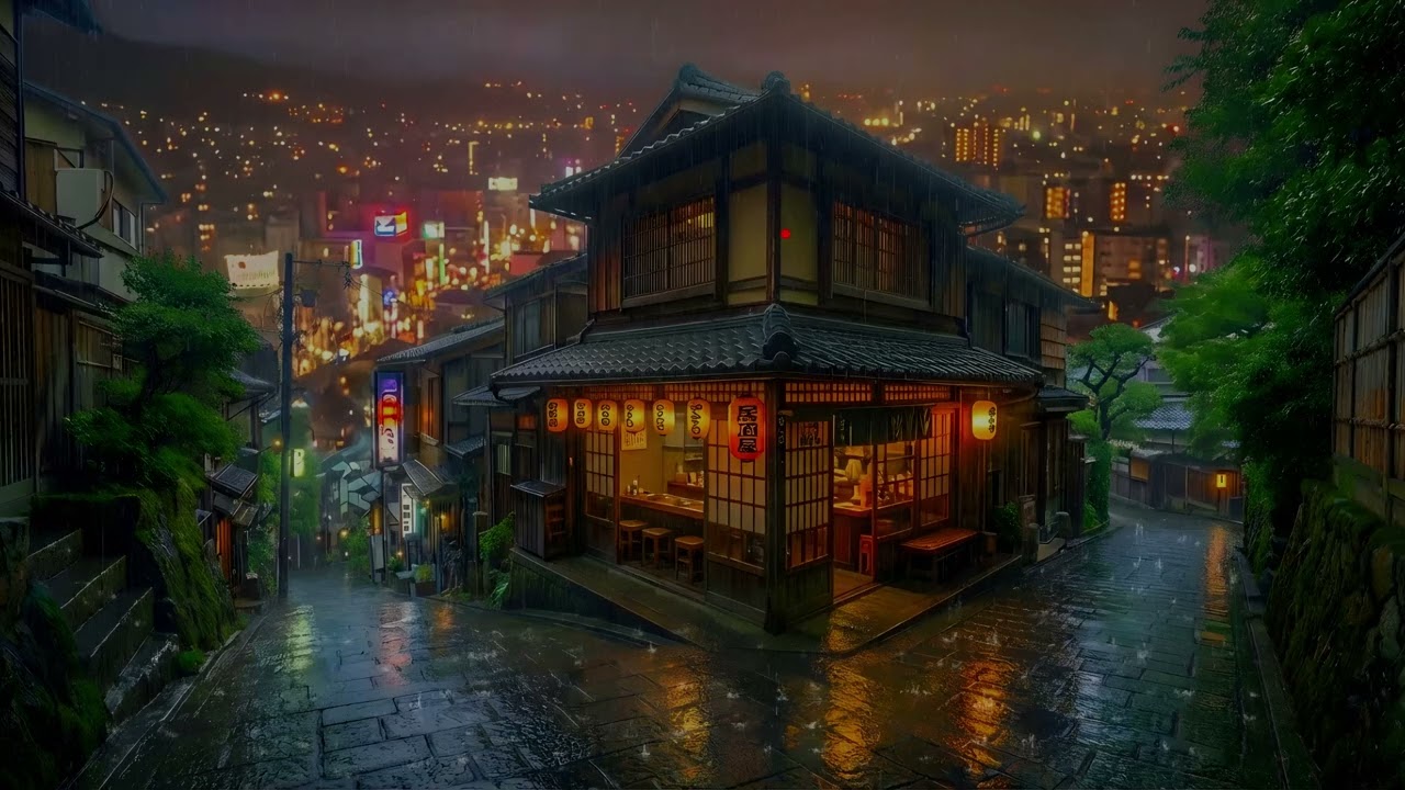 90s Rainy Night in a Tokyo Café 🌧️ Nostalgic Lofi Hip Hop for Study/Sleep