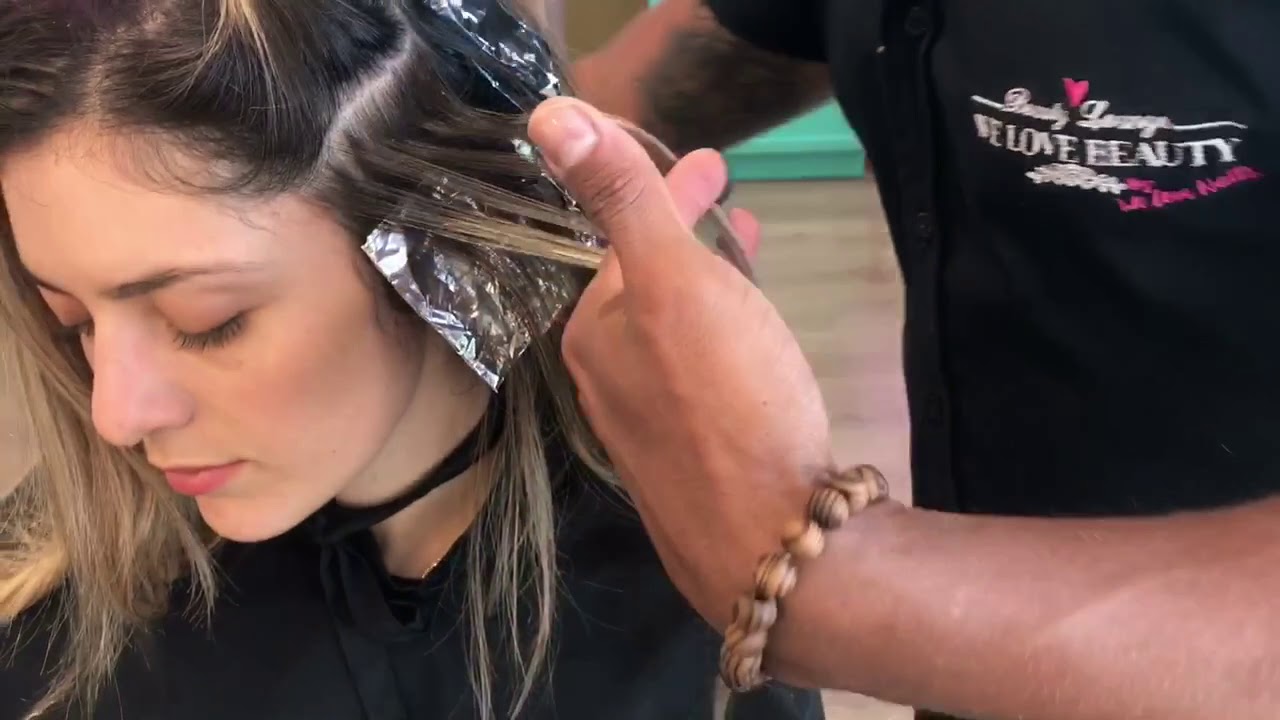 Balayage con babylights en cabello largo