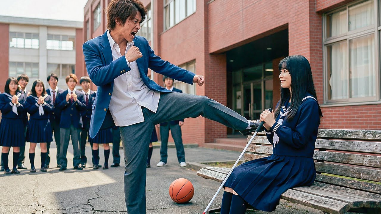 不良たちは、この学校に転校してきたばかりの盲目の少女をいじめていたが、彼女が「定期的にトーナメントに出場し、最強の格闘家である」と知ると、顔色を青ざめさせた。