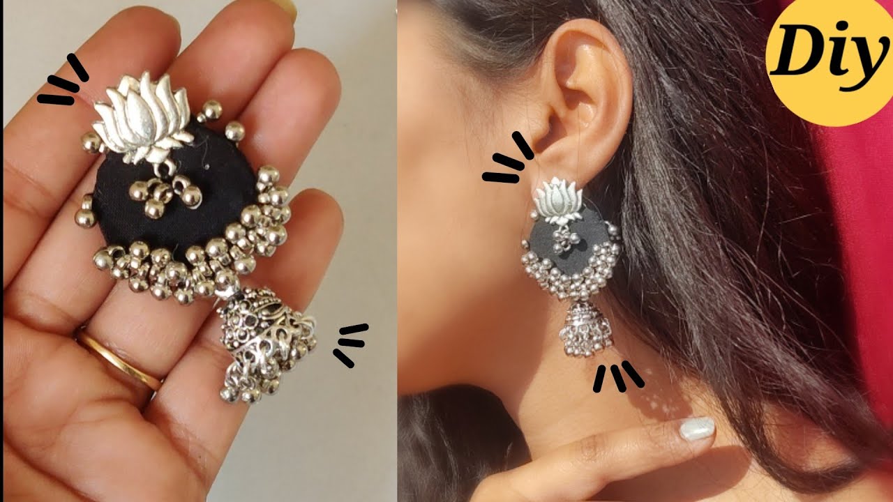 Diy Earrings// Daily Wear Earrings //Fabric Earrings Making //Handmade Earrings//