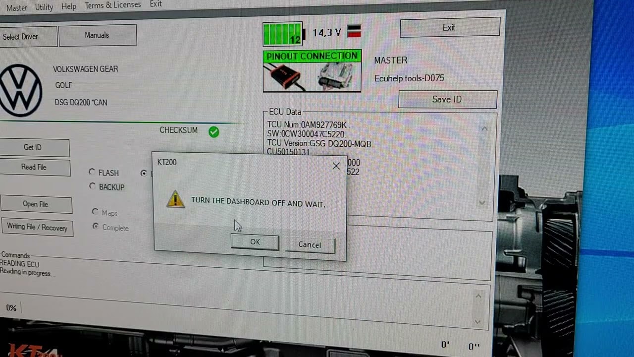 Kt200-2 Bench Read - V.A.G - DSG DQ200, MBQ , Remap, Clone 1:1, Immobiliser delete, tuning
