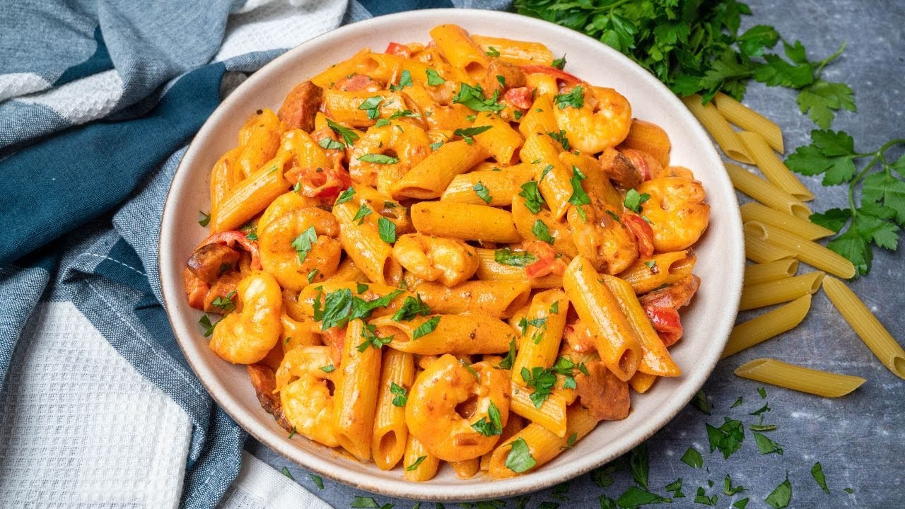 Creamy Chorizo and Prawn Pasta