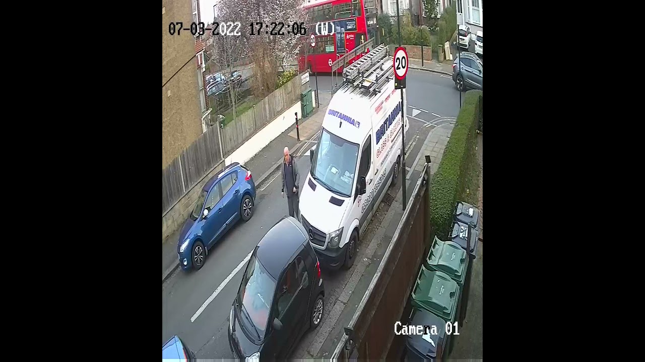 So desperate for a pee. He forgets the handbrake