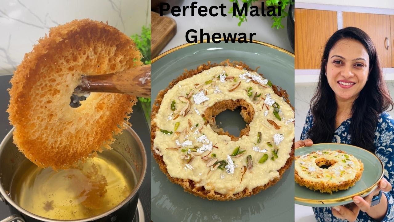 Perfect Malai Ghewar | पहली बार बनाया, हस्बैंड और घर में सबको बहुत पसंद आया