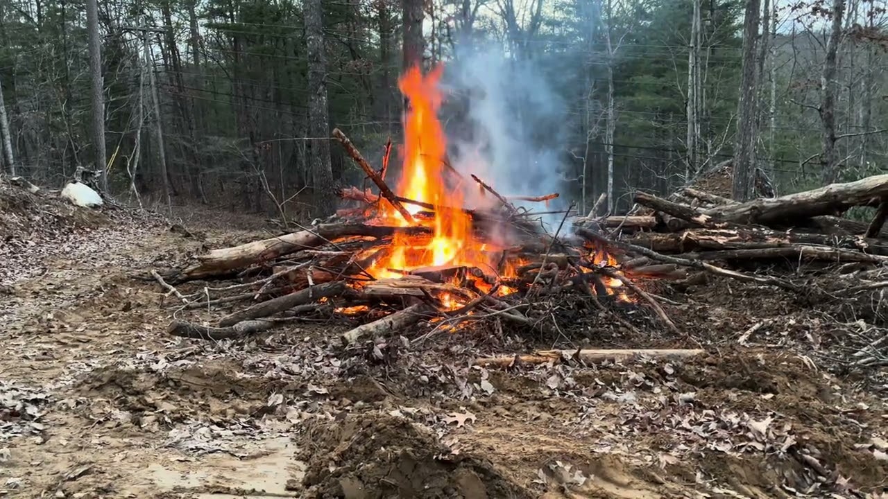 Clearing the land and burning the brush ￼