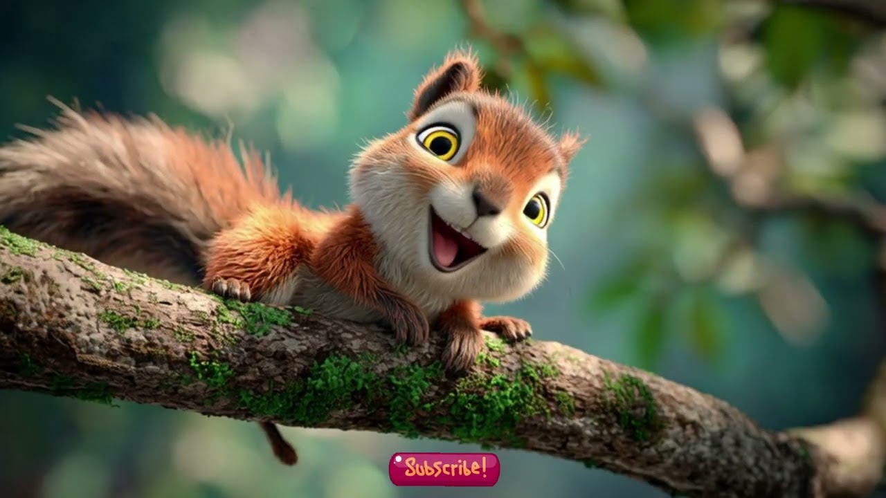 Laughing Squirrel Kids Song🐿️ 🐿️ | Funny Hindi Kids Cartoon Rhyme #poofyplanet #hindicartoon #poetry