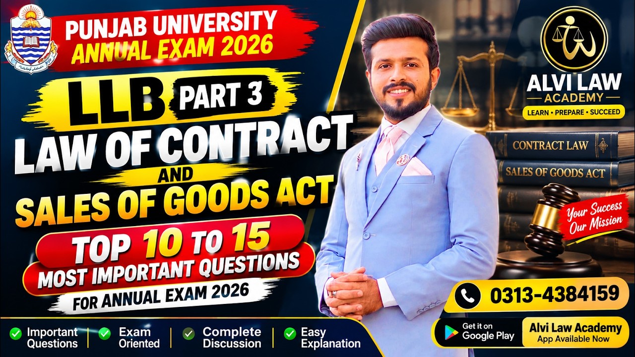 Law of Contract 15 Most Important Questions for Annual Exams 2026 | LLB Part 3 | Alvi Law Associates