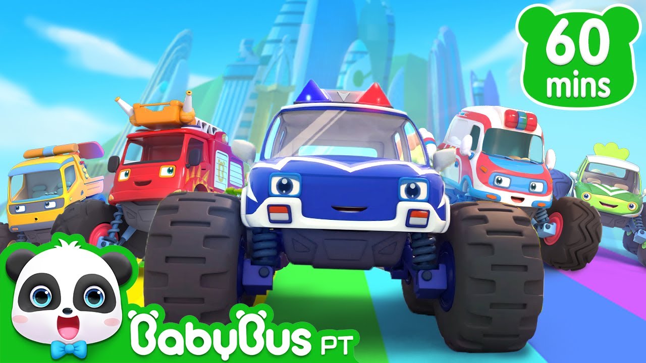 🐼 Músicas Infantis | Cinco Super Carros para Ajudar | Super Carro | Carro Desenho | BabyBus PT