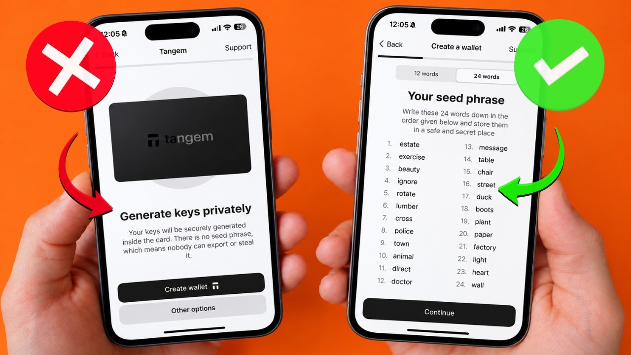 Tangem: Сид-фраза или без неё? (Что безопаснее?)