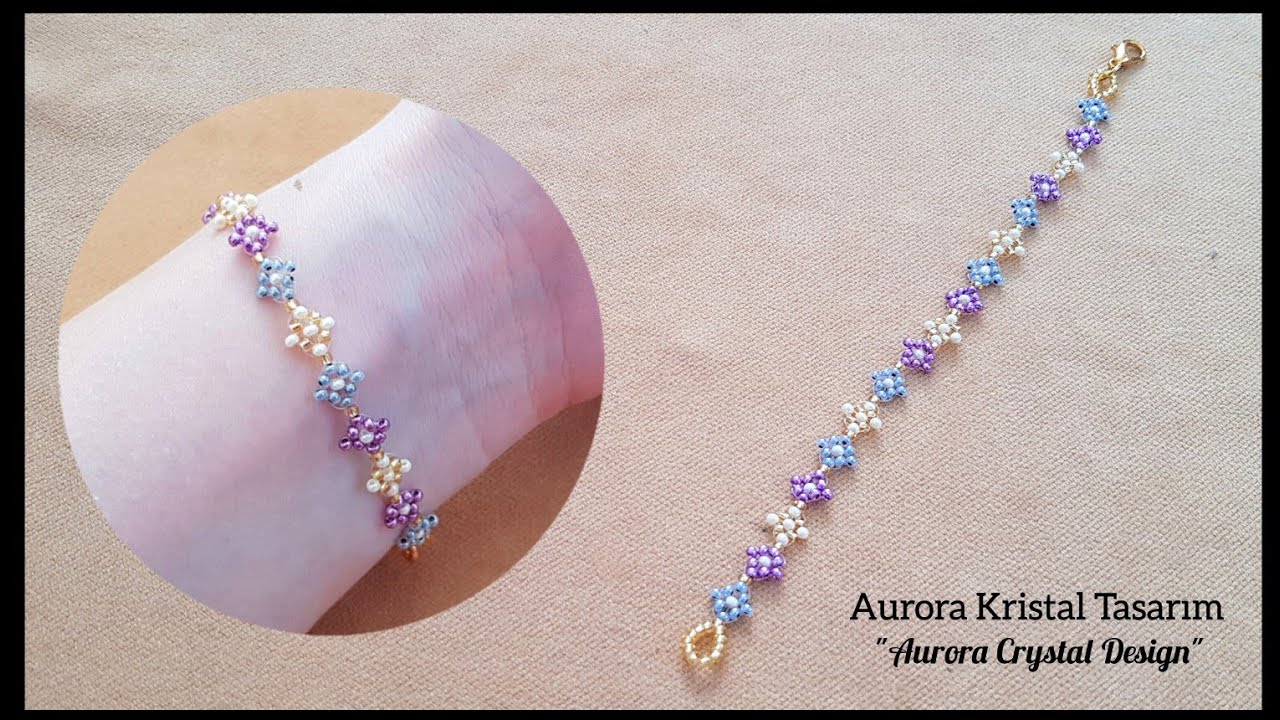 Rhombus bracelet making. How to make beaded bracelet with only seed beads. Beading tutorial.